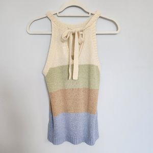 Mine, Color Block, Tie Back, Small, Sweater Tank